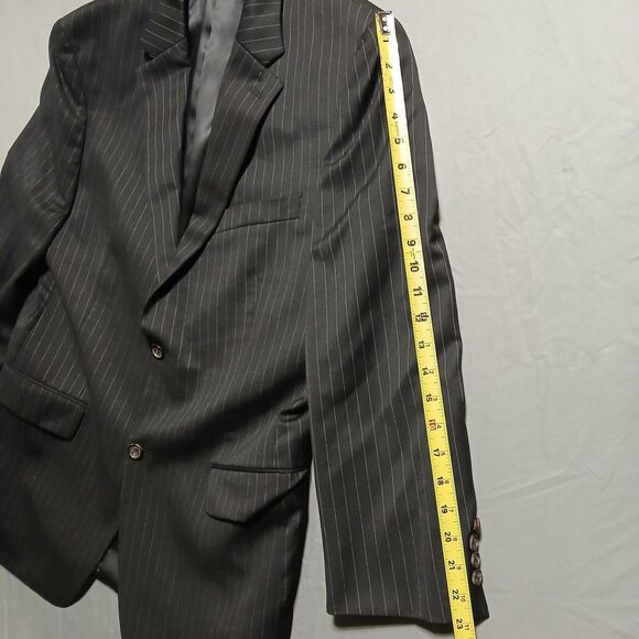 Ralph Lauren 42R Blazer Black Classic Retro Stripe Preppy Wool Sport Coat Jacket - Picture 10 of 11